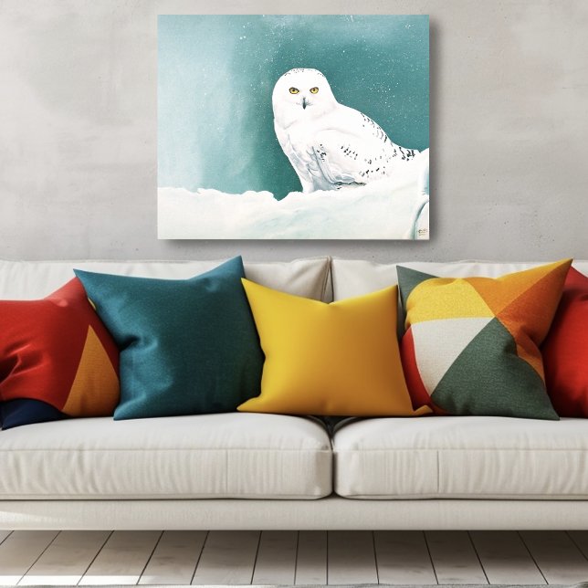 Snowy Owl Arctic Winter Sky Snow Teal Poster (Creator Uploaded)