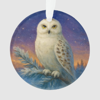 Snowy Owl at Twilight Ornament