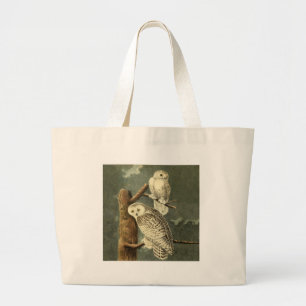 Snowy Owl Audubon Bird Art Illustration Artwork Large Tote Bag