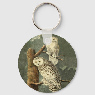Snowy Owl Audubon Bird Artwork Key Ring