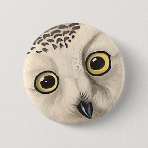 Snowy Owl - Audubon Fine Vintage Birds America 6 Cm Round Badge