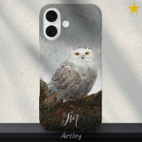 Snowy Owl Bird Painting Custom Name Birdwatching