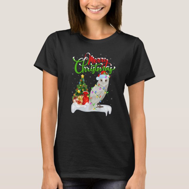 Snowy Owl Bird  Xmas Decorations Snowy Owl Christm T-Shirt (Front)