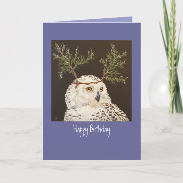 snowy Owl birthday card (Front)