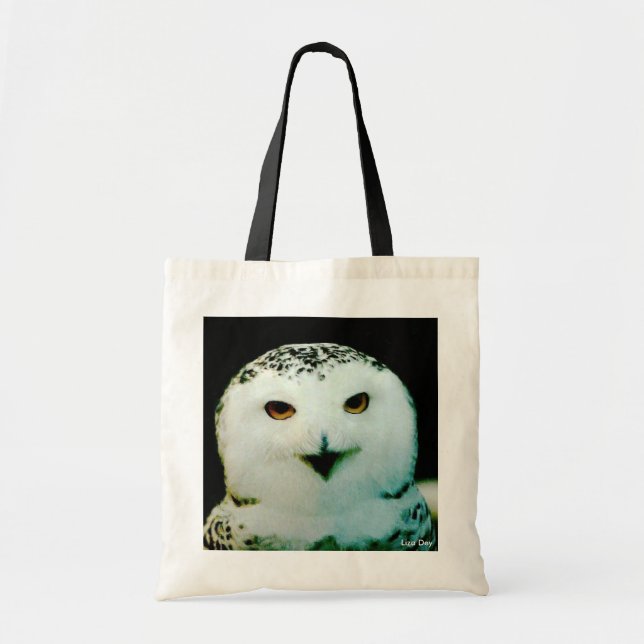 Snowy Owl Budget Canvas Tote Bag (Front)