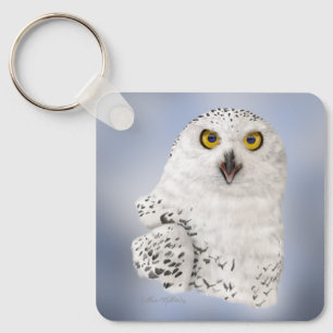 Snowy Owl Caricature Key Ring