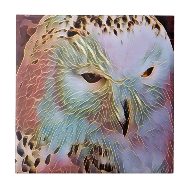 SNOWY OWL  CERAMIC TILE (Front)