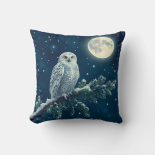 Snowy Owl Christmas Cushion
