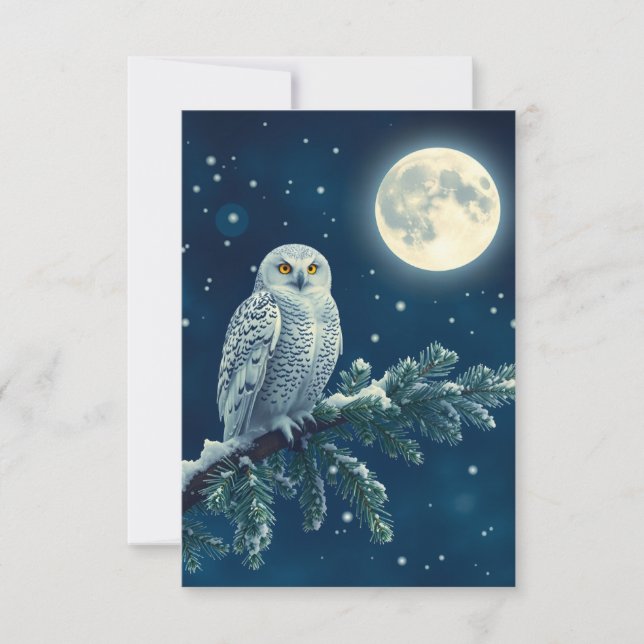 Snowy Owl fun Christmas card (Front)