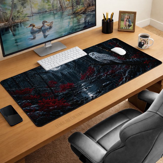 Snowy Owl Gothic Fantasy Art Desk Mat (Creator Uploaded)