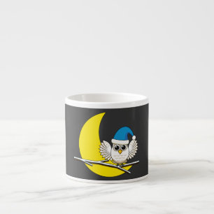 Snowy Owl in a New Moon Winter Night Espresso Cup