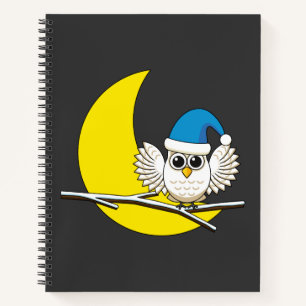 Snowy Owl in a New Moon Winter Night Notebook