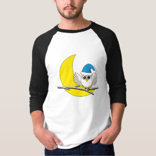Snowy Owl in a New Moon Winter Night T-Shirt