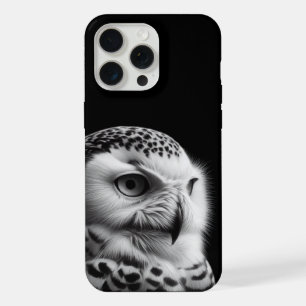 Snowy Owl in Black & White iPhone 15 Pro Max Case