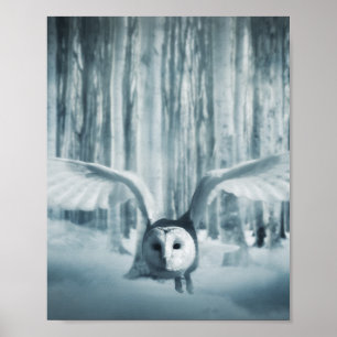 Snowy Owl In Flight Poster