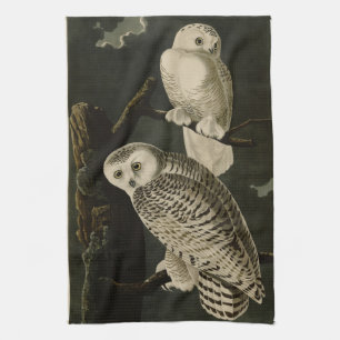 Snowy Owl, John James Audubon's Birds of America Tea Towel