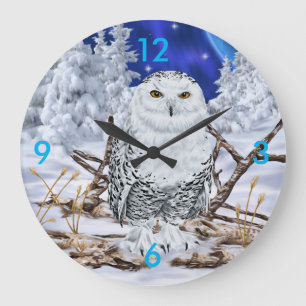 Snowy Owl Large Clock