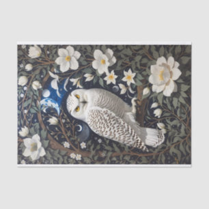 Snowy Owl Moonlight Moonflowers Tissue Paper