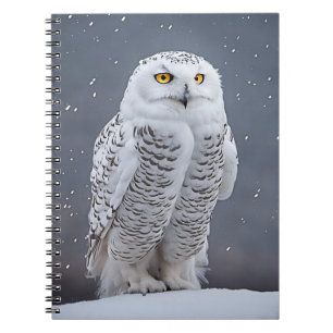 Snowy Owl On Snow Notebook