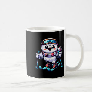 Snowy owl skiing cute owl skier coffee mug