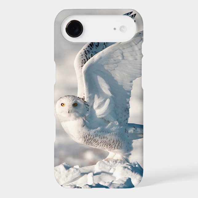 Snowy Owl taking off from snow Case-Mate iPhone Case (Back)