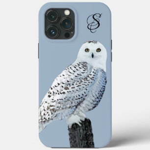Snowy Owl Watercolor iPhone 13 Pro Max Case