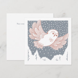 Snowy Owl - Winter Christmas Holiday Card