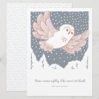 Snowy Owl - Winter Christmas Holiday Card