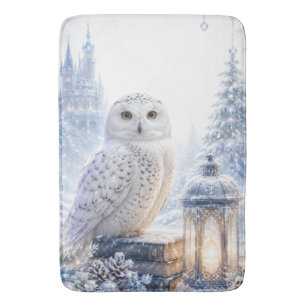 Snowy Owl Winter Magic Bath Mat