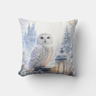 Snowy Owl Winter Magic Cushion