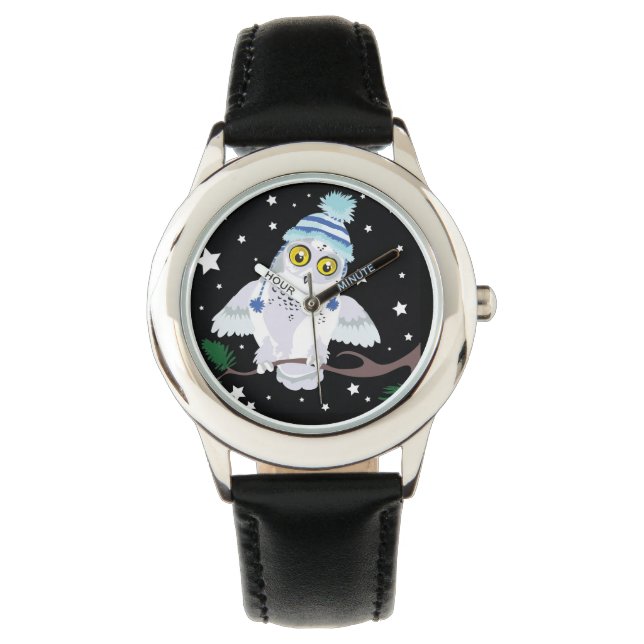 Snowy Owl with Hat~wrist watch (Front)