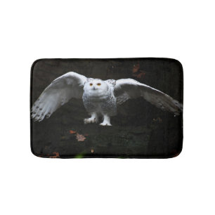 Snowy Owl With Open Wings bmm Bath Mat