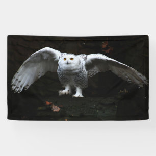 Snowy Owl With Open Wings bnrcn Banner