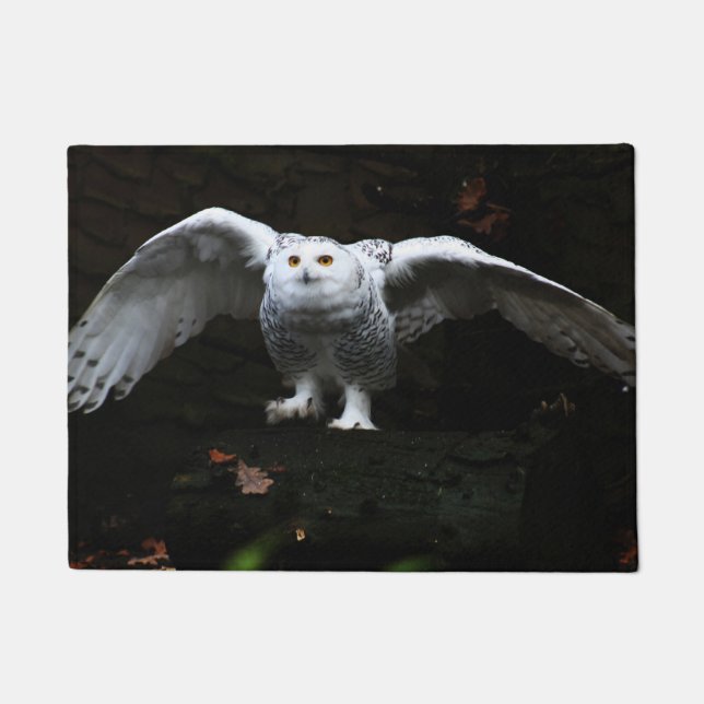 Snowy Owl With Open Wings dmcna Doormat (Front)