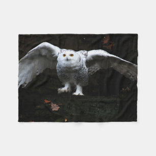 Snowy Owl With Open Wings fbcnm Fleece Blanket