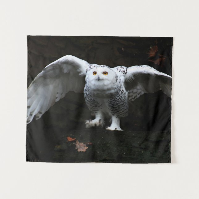 Snowy Owl With Open Wings wtcna Tapestry (Front (Horizontal))