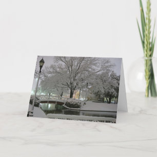 Snowy Park Christmas greeting card