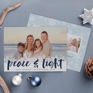 Snowy Peace Hanukkah Photo Card