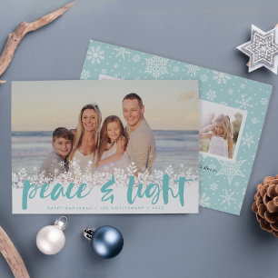Snowy Peace Hanukkah Photo Card