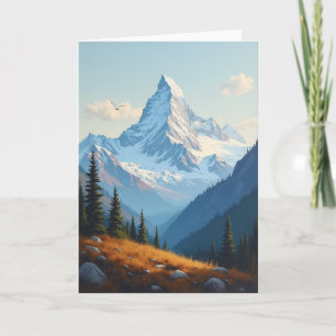 Snowy Peak Fathers Day View Card