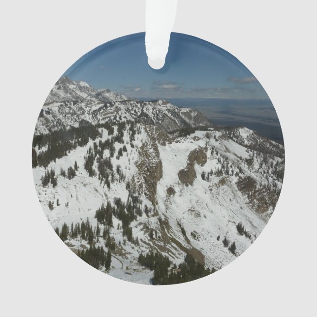 Snowy Peaks of Grand Teton Mountains I Photography Ornament (Front)