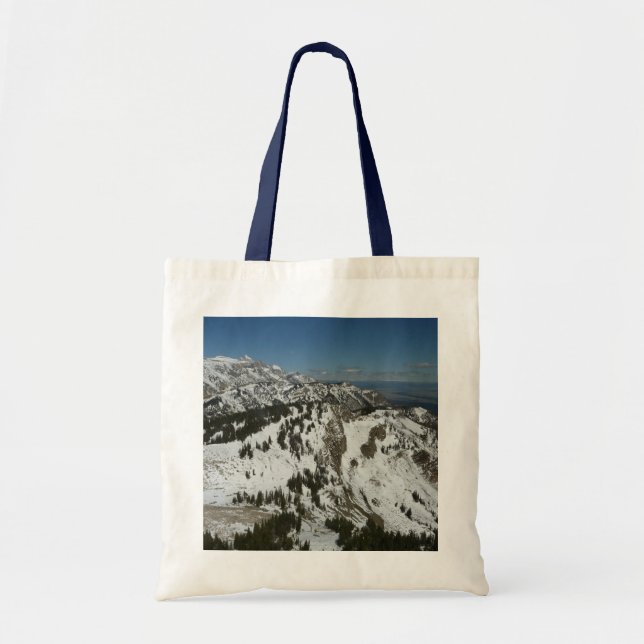 Snowy Peaks of Grand Teton Mountains I Photography Tote Bag (Front)