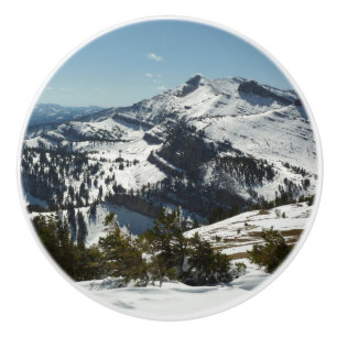 Snowy Peaks of Grand Teton Mountains II Photo Ceramic Knob