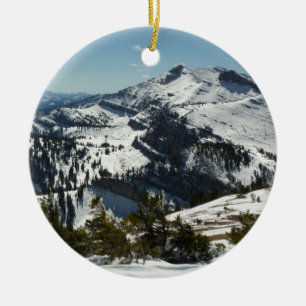 Snowy Peaks of Grand Teton Mountains II Photo Ceramic Ornament