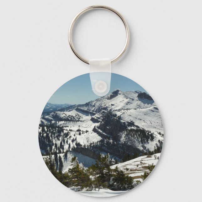 Snowy Peaks of Grand Teton Mountains II Photo Key Ring (Front)