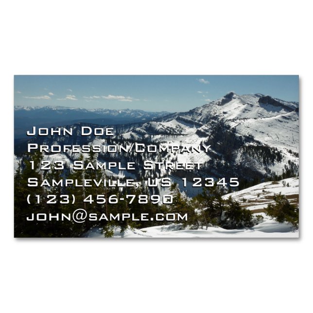 Snowy Peaks of Grand Teton Mountains II Photo Magnetic Business Card (Front)