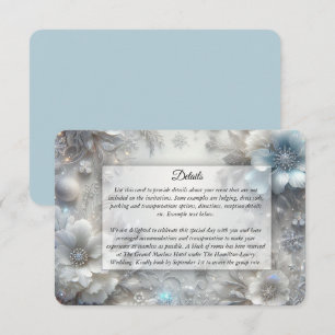 Snowy Petals in Frozen Bloom Wedding Enclosure Card