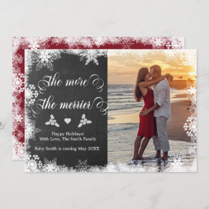 Snowy Photo Christmas Pregnancy Announcement Cards