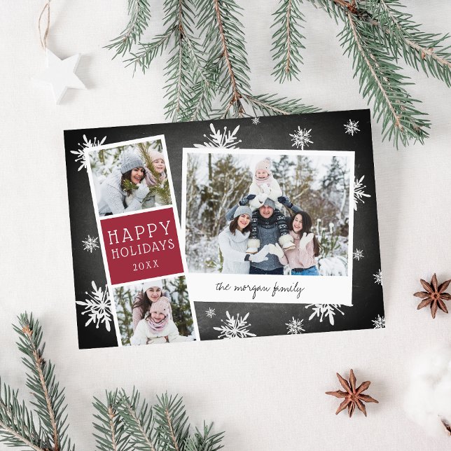 Snowy Photobooth Holiday Photo Collage Card (Creator Uploaded)