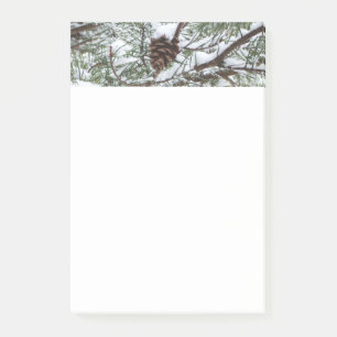 Snowy Pine Cone II Winter Nature Photography Post-it Notes